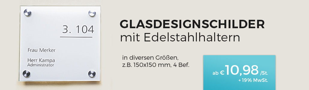 Aktion Glasdesignschilder